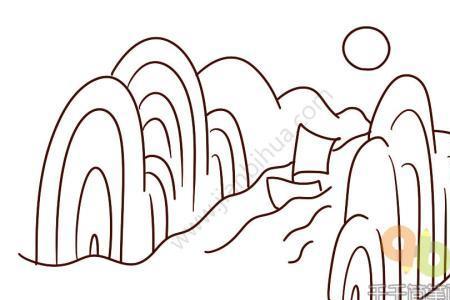 天门山图片简笔画