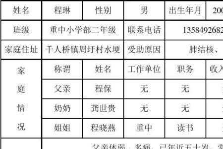 小学贫困生补助标准表