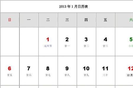 2013年1月到十月各有多少天