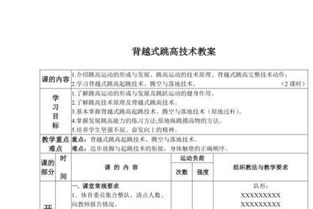俯卧式跳高的教学步骤