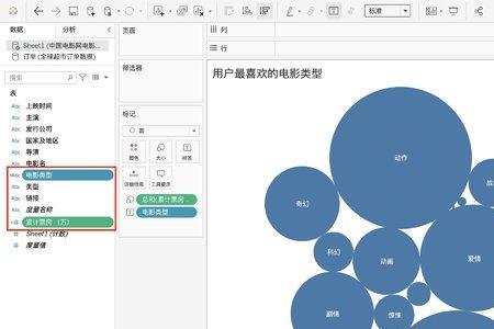 tableau气泡图大小怎么调整