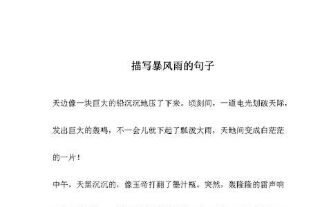 暴风雨来临时的动态静态描写50字