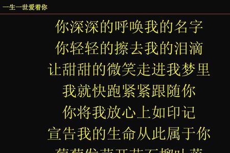一生我只爱着你下一句