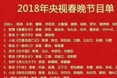 2018年深圳春晚节目单