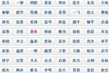 姓李的男生名字，两个字的