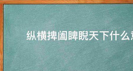 睥睨天下是什么意思