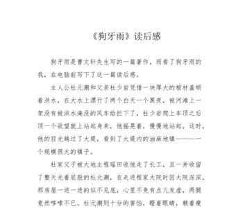 求雨的读后感