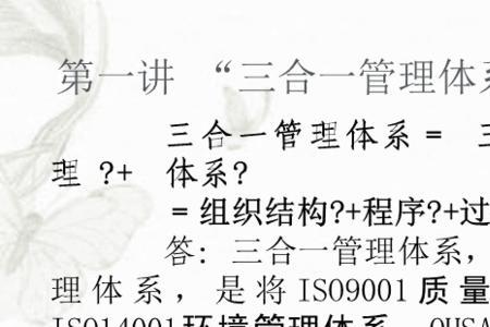 公司三合一体系是什么情况