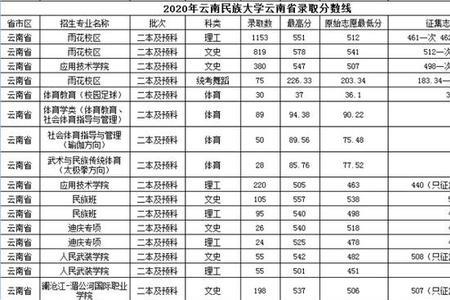 云师大艺术录取分数线多少2020