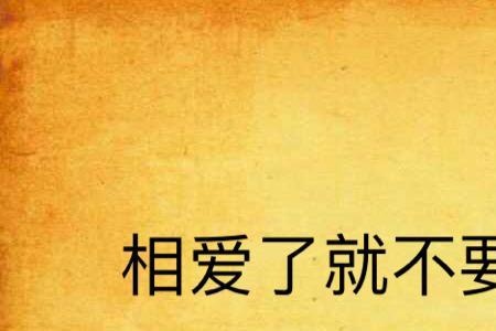 我们不要相爱歌词什么意思