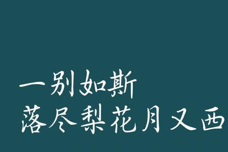 一别如斯是成语吗