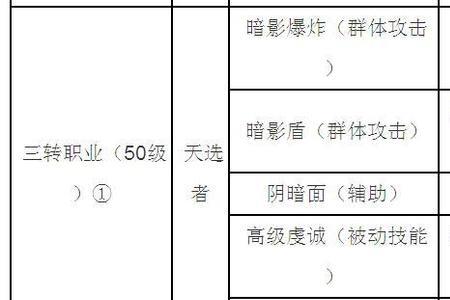 天选者各职业极品技能