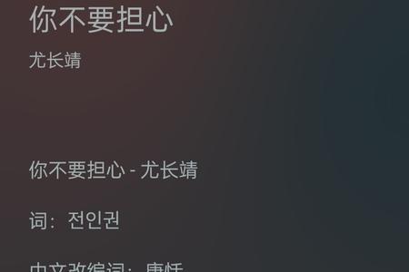 你不要担心歌词意思