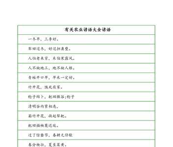 初中与农业有关的诗句