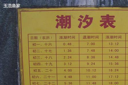 大亚湾潮汐表
