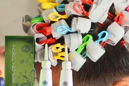 自己如何用药水烫发尾卷