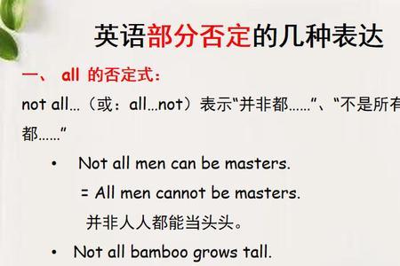not any系列表示什么否定