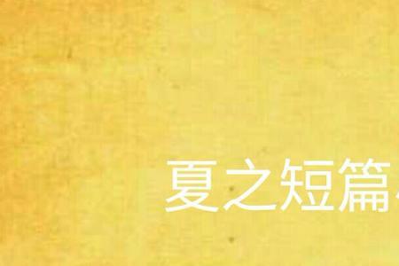 作者写夏的小说