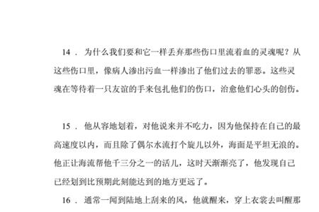 老人与海的好词好句