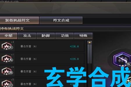 cf无尽挑战特别行动所有符文属性