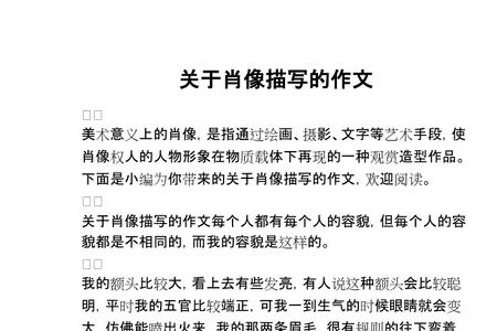 肖像描写50字赏析