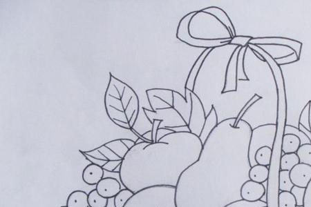 秋天的果篮简笔画
