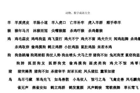 带有动物名的成语全部
