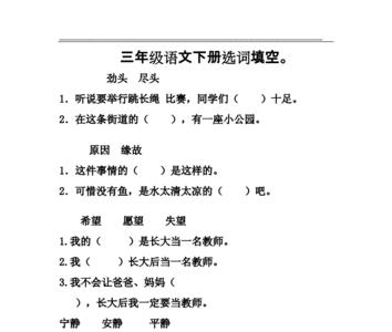 什么的鱼填空词语三年级