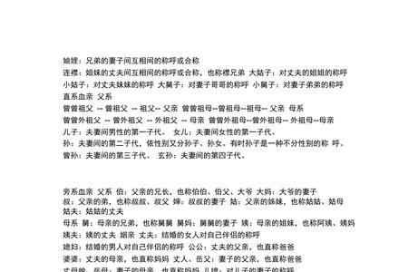 爸爸那边的亲戚叫什么