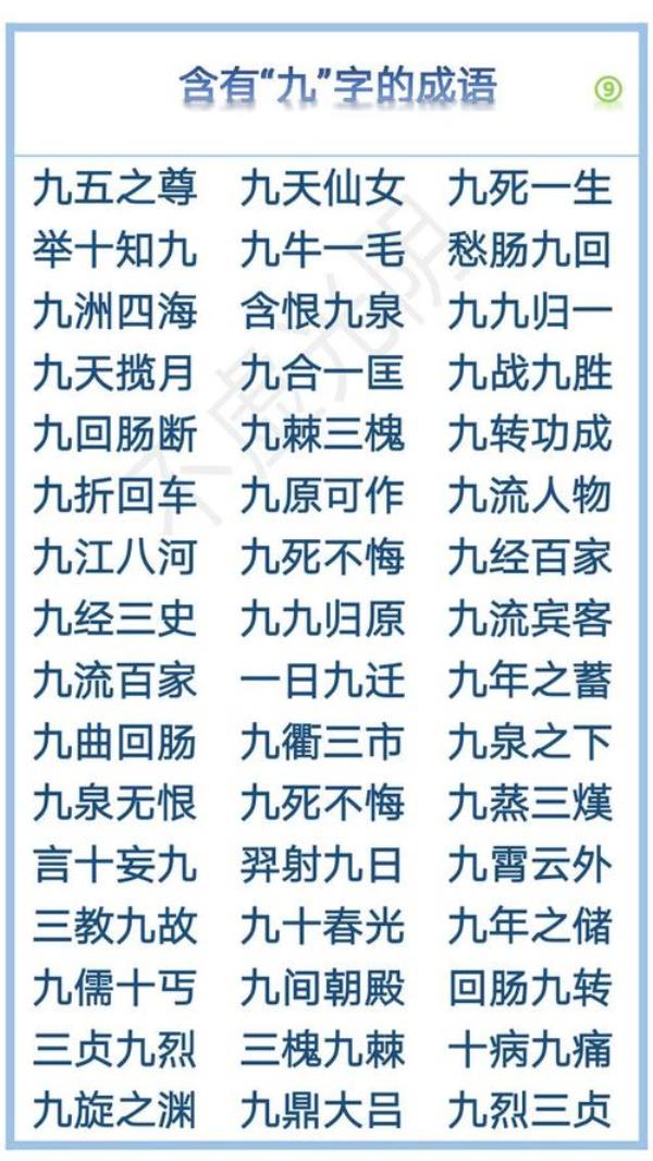 写出三个含有数字的词语