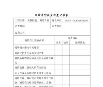 消防记录表怎么写