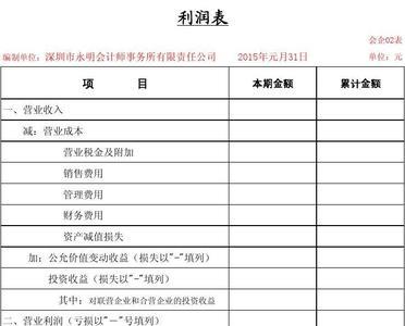 利润表会计期间怎么选