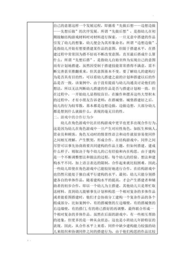 小班幼儿建构区评价语