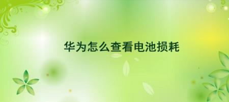 如何看电池损耗