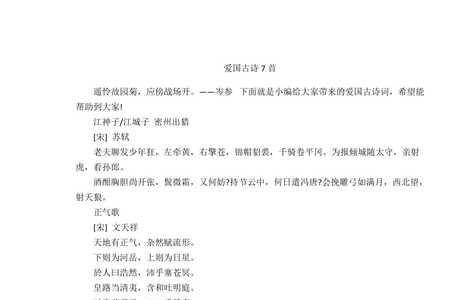 王安石的爱国诗有哪些