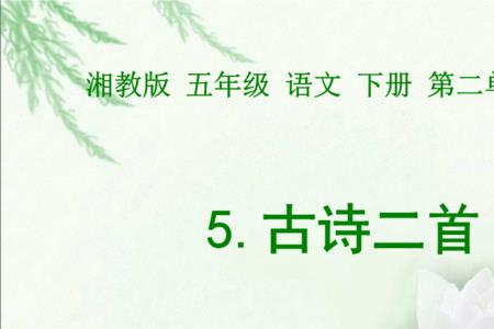 五年级下册第二首诗的古诗。