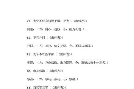 形容古今异义词