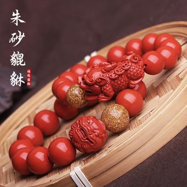 男士朱砂手串搭配