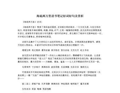 海底两万里19-21好词