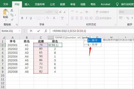 rank函数的使用方法