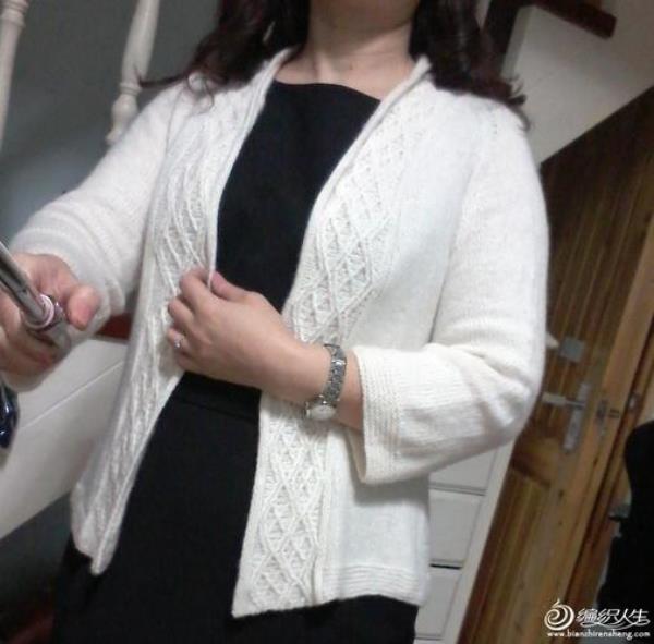 三片式开衫连门襟一起怎么织
