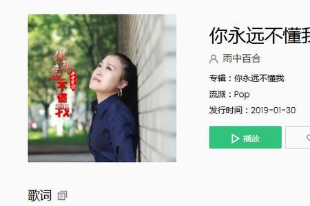 你永远不懂我原唱版歌词
