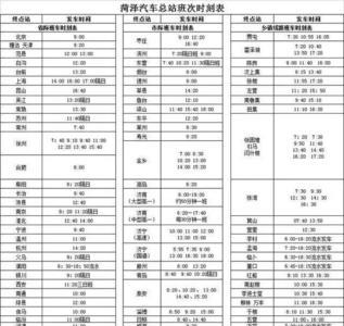 临沂西站到菏泽的汽车时刻表