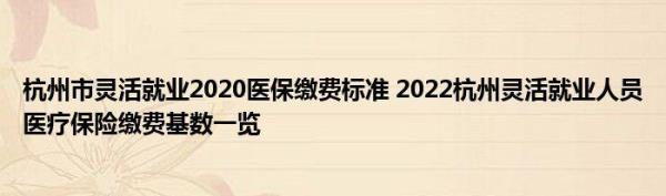 2020灵活就业医疗缴费西安