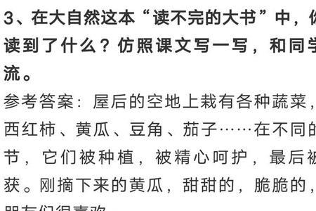读不完的大书第五自然段仿写