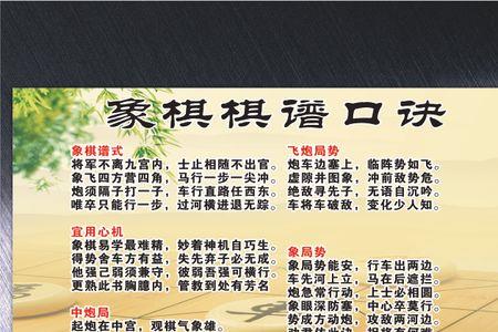象棋棋谱口诀