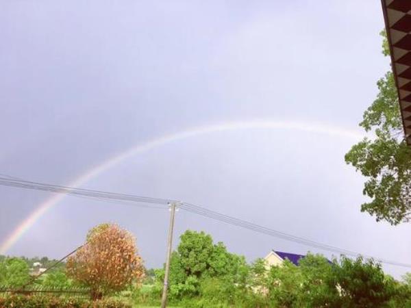 关于描写雨后出现彩虹的句子