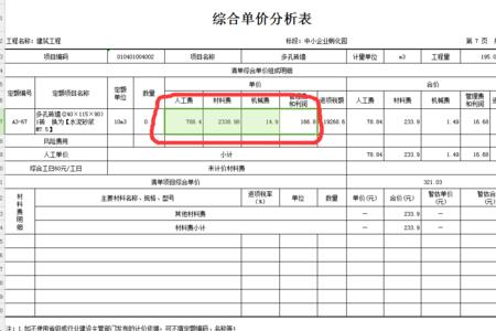 综合单价的计算步骤口诀