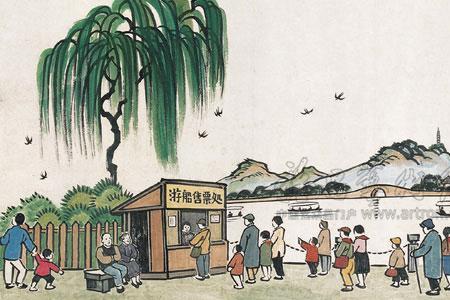 西湖之春油画作者