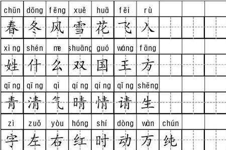 一年级我会写的字是生字表吗